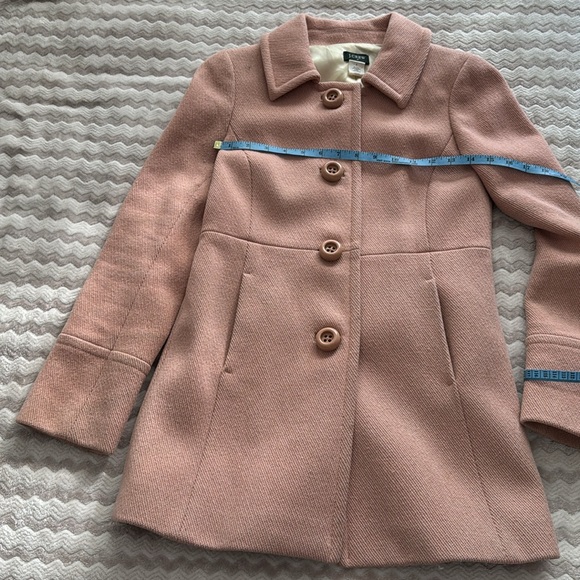 Pink J. Crew Pea Coat Size 0 - Picture 7 of 9